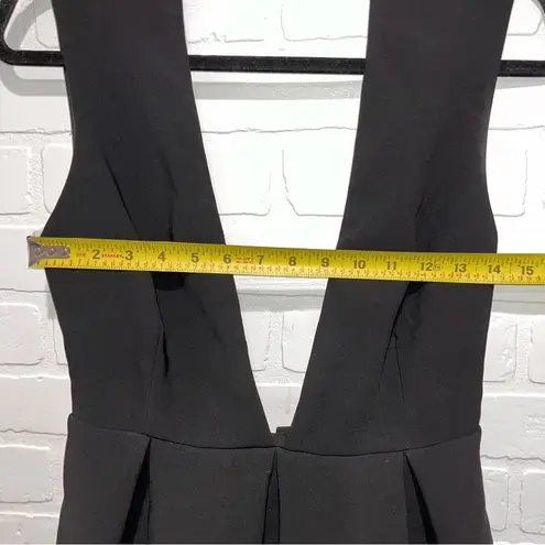 AQ/AQ NEW  Vicious Upper Mini Dress Open-Back Deep Plunge Pleated Dress