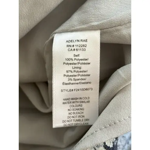 Adelyn Rae Stefani Blue Metallic Silver Midi Jacquard Cocktail Dress Size Small