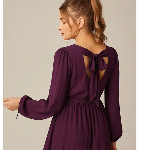 C'ISA Tie Back Babydoll Mini Dress GOTH WHIMSY FAIRY GRUNGE Size Medium M Plum Purple