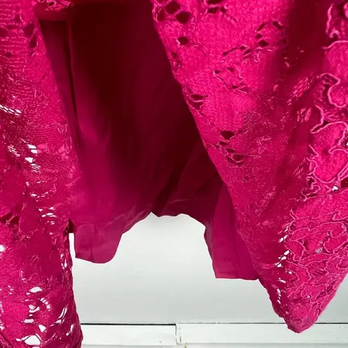Chelsea28 NWT Nordstrom Lace Flounce Hem Midi Dress Magenta Pink Size 2 NEW