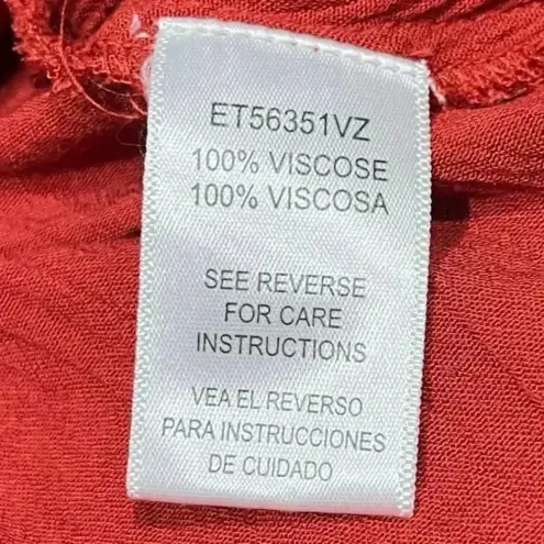 En Crème Burnt Red Front Tie Blouse Beaded Collar Size Medium