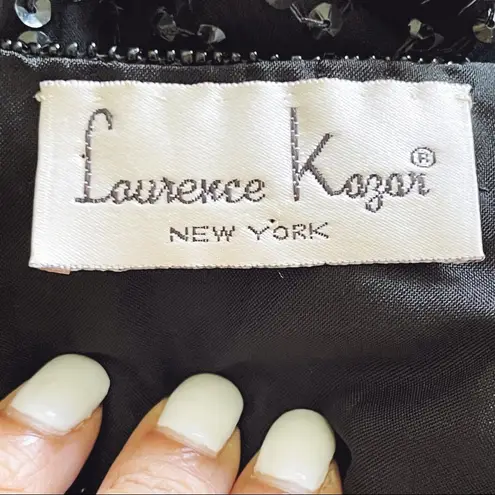 Laurence Kazar | Vintage Black Silk Beaded and Sequin Cardigan Sz L