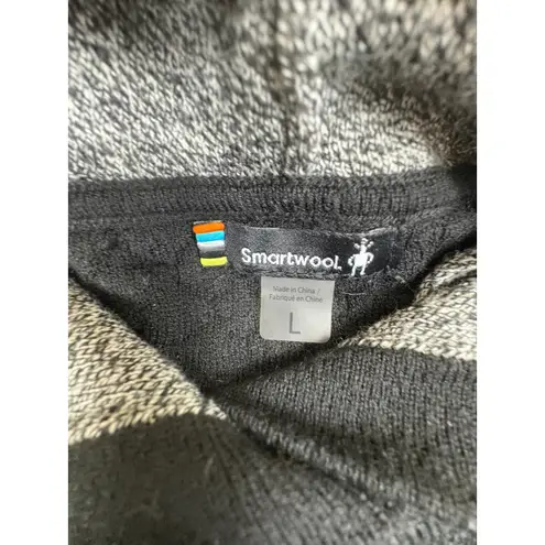 Smartwool Women's Black Grey Textured Knit Hoodie Pullover Sweater L