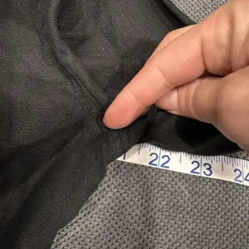 Garnet Hill black linen open drape front cardigan medium size 10 Minimalist