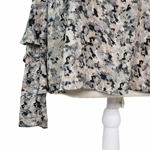 Harlowe $ Graham Harlowe & Graham Womens Small Ruffle Sleeve Popover Blouse