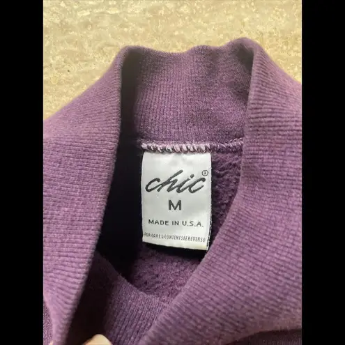 Vintage Chic Sweater‎ Womens M Purple Blank Crewneck Sweatshirt Pullover 90s Size M