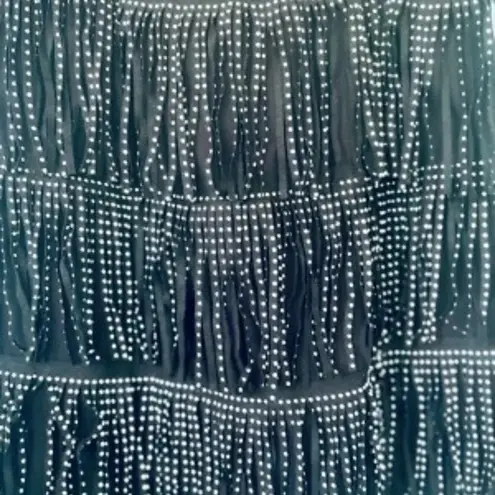 Black Fringe Mini Skirt Size Small Festive Fun Free The Roses
