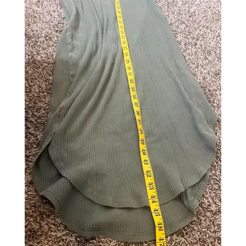 Aerie  Green Ribbed Maxi Dress Womens Sz M Racer Back Casual Minimalist