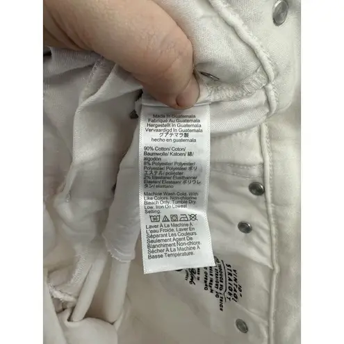 J Crew 10” Vintage Slim Straight Jeans White Denim High Rise NEW 33 Button Fly