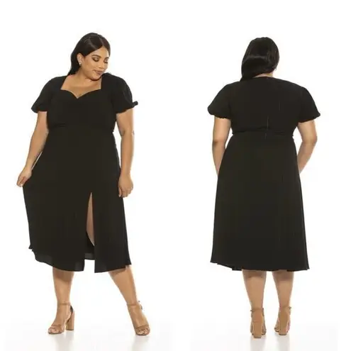 Alexia Admor Gracie Sweetheart Black Midi Dress Plus Size 2X NWT