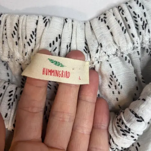 Hummingbird White Ruffled Bodice Off Shoulder Cropped Blouse Size Large