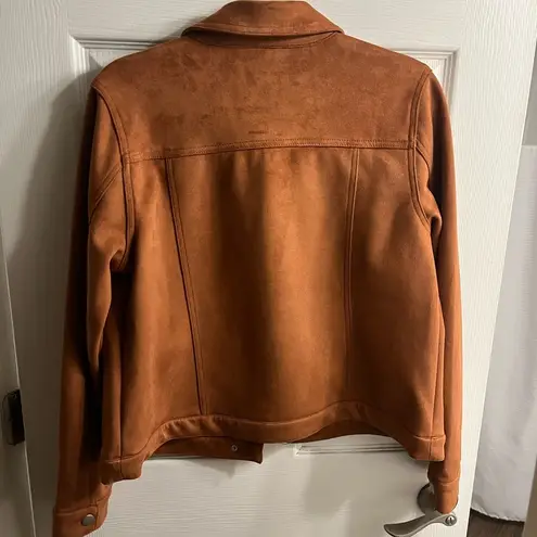 nwt Jacket suede like d&co adaptive zipper size small Tan