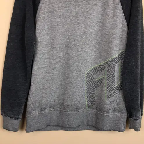 Fox Racing Women’s Gray Lime Green “FOX” Raglan Fleece Lined Sweatshirt