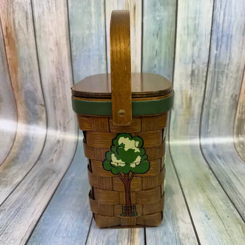 Caro Nana Basket Purse Signed Vintage Victorian Painted House 1960s Lined Brown