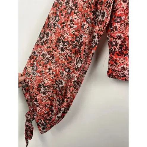 Free People  All Dolled Up Mesh Floral Mock Neck Top‎ Blouse Size XS Open Back