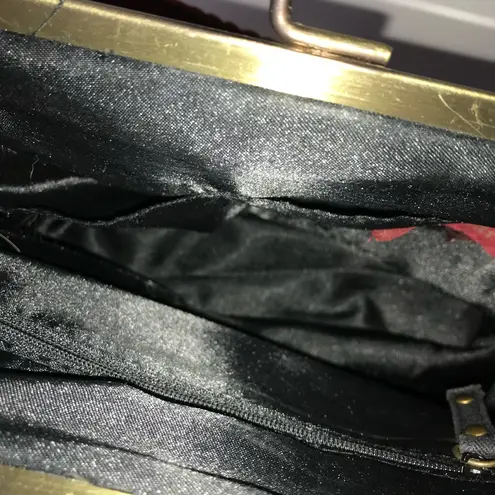 Lounge Fly Vintage Unique 1990s Roses & Skull & Metallic Goth Gold Skulls EUC