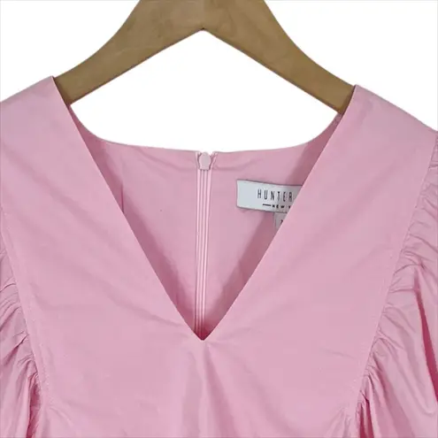 Hunter Bell Landry Puff Sleeve Peplum Top in Light Pink Size XS