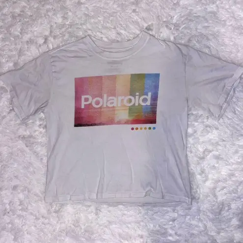 Polaroid White  Crop Top