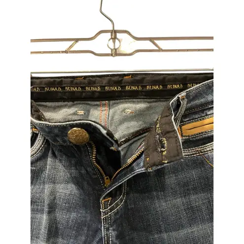ReRock Express Embellished Embroidered Dark Wash Denim Jeans Size 28 07RJ72 Blue