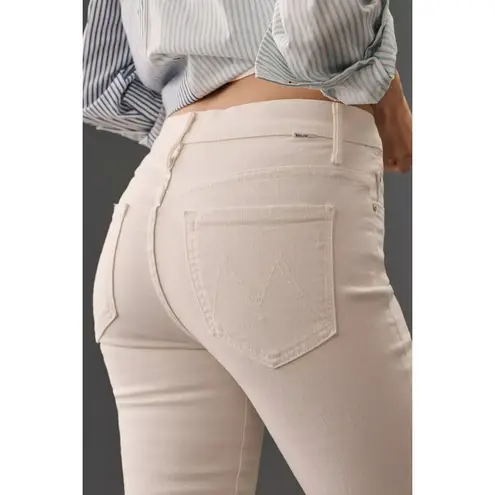 NWT Mother Insider Crop Step Fray in Cream Puffs Ivory Stretch Jeans 31