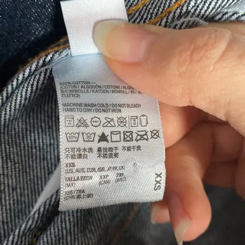 American Apparel Vintage  resin dark wash Denim trucker Jacket size XXS