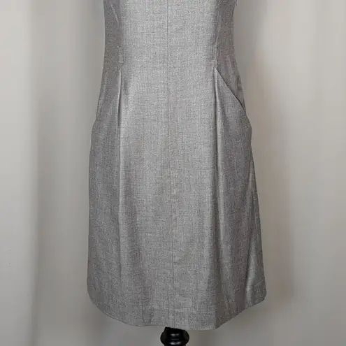 Theory  Sleeveless Wool Blend Sheath Dress Gray Size 4