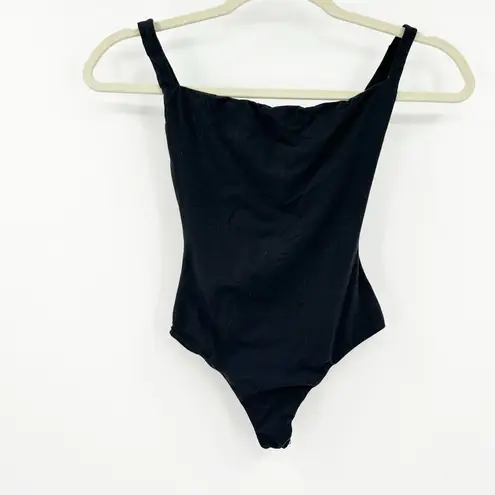 SKIMS Womens Fits Everybody Square Neck Thong Tank Bodysuit XXS/XS Onyx Black