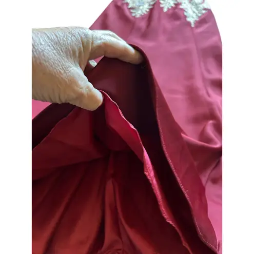 Amelia Couture Burgundy Beaded Evening Gown Formal Dress