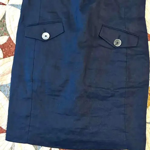 Brooks Brothers Navy old money linen dress with chore pockets