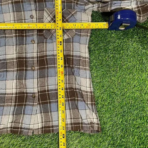 RVCA  women's blue and brown plaid flannel shirt (XS)