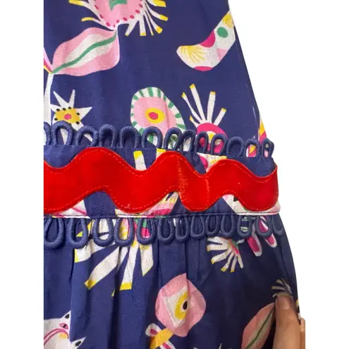 CeliaB Barbara Floral Crepe Dress – Navy – Size XS Blue