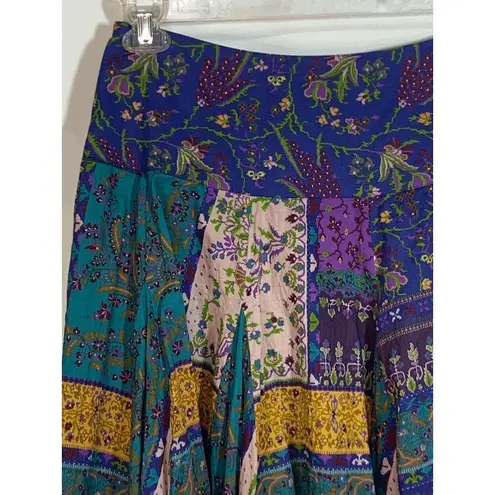 ETRO Milano Patch Quilt Skirt Blue Size 6