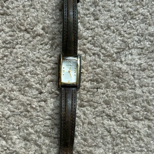 Nine West  women’s vintage two tone adjustable genuine leather bracelet‎ watch