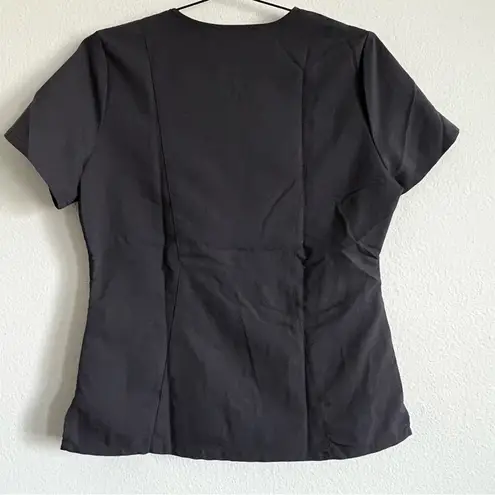 FIGS  Charcoal Grey/Yellow Four-Pocket Scrub Top. Size Medium