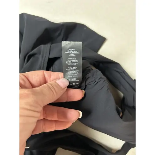 Amoressa Tankini Swim Top Sheer Front Panel Circle Detail Size Medium Black