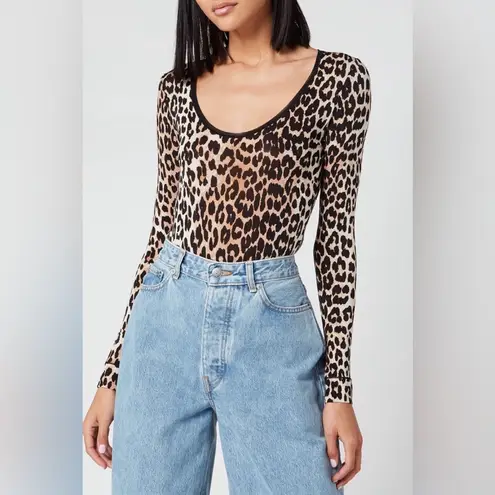 Ganni Leopard Print Bodysuit NWT