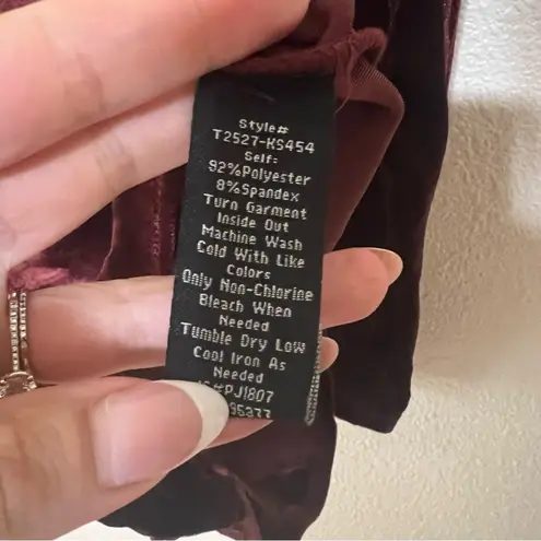 Sanctuary  brick red velvet off the shoulder long sleeve bodysuit NEW SMALL