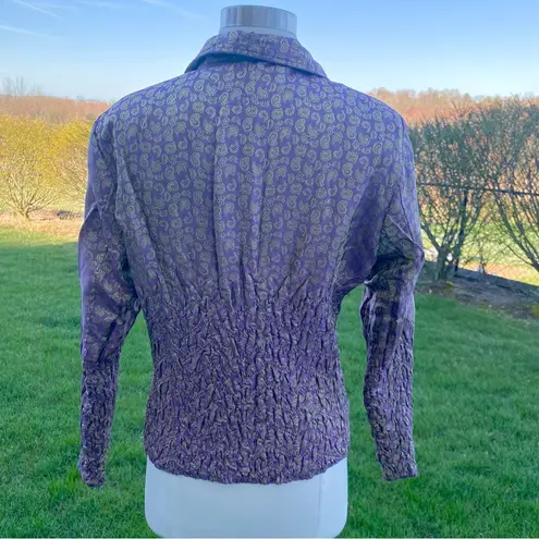 UBU Peck Your Personality Reversible Metallic Purple Zip Up Jacket