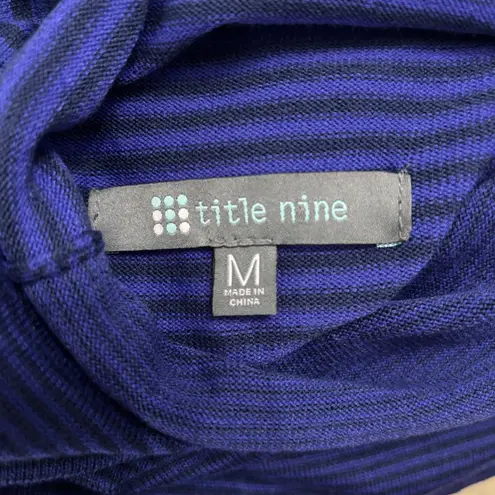 Title Nine Dress Womens Medium Purple Stripe Long Sleeve Knit Turtleneck Outdoor