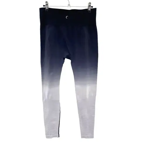 Zyia Black and White Ombre Performance High-Rise 7/8 Leggings Medium Athletic