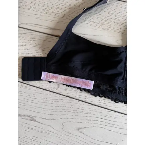 Savage X Fenty Black Lace Bralette 2X Plus Size Wireless Sheer Lingerie