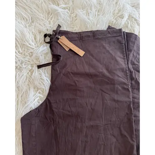 SKIMS Cotton Poplin Straight Leg Pant Washed Dark Sepia Size XS