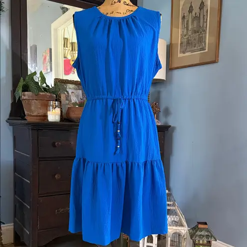 Calvin Klein  Sleeveless Tiered Dress in Capri Blue Size 16