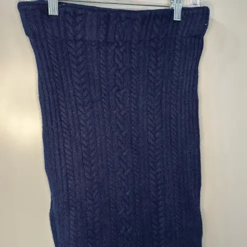 Ralph Lauren  Skirt Wool Cashmere Blend Sweater Skirt Navy Blue Sz M