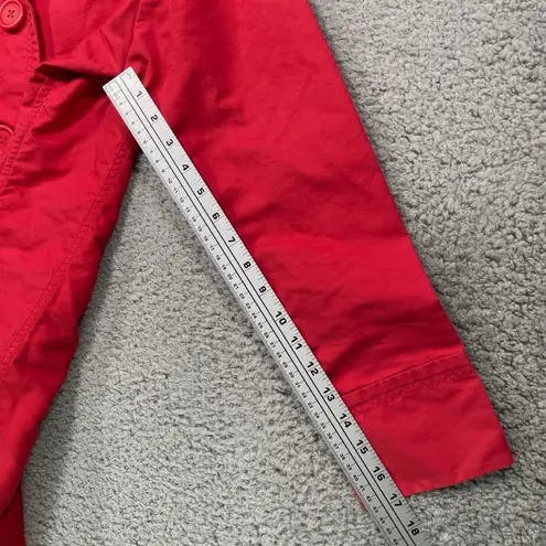 Eddie Bauer  Red Trench Coat Shell Jacket Button Front Vintage Style Womens Small - Image 5