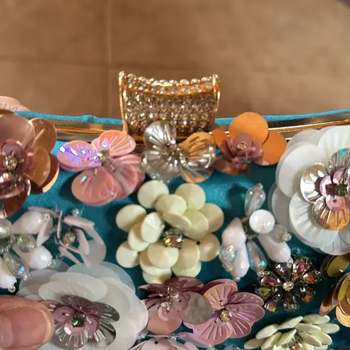 NWOT Cross Body Bags Cross Body Purses Sequin Flower Wedding Party Handbag Blue