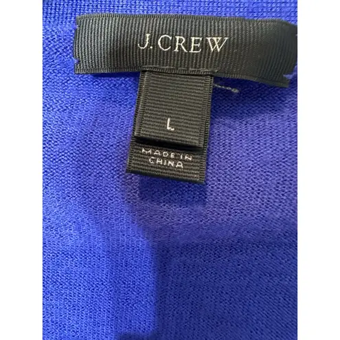 J. Crew Merino Wool Cardigan Periwinkle Blue Button Down Sweater Size Large EUC