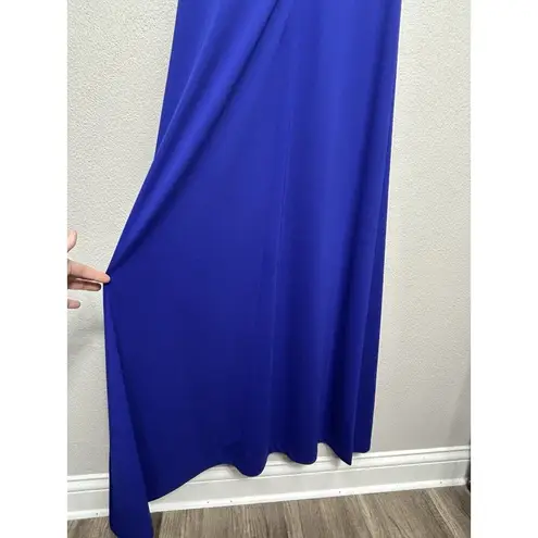 Alex Evenings Maxi Gown Dress Size 10 Set Jacket Blue Beaded Sleeveless Wedding