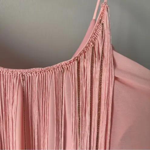 Body Central Vintage Y2K Pink Layered Fringe Camisole Tank Top Spaghetti Strap