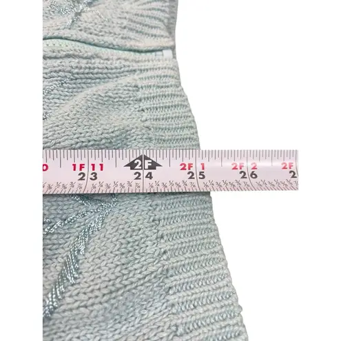 VTG Stitches In Time Women’s M Blue Floral Embroidered Zip Up Cardigan Sweater Size M